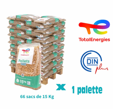 1 Palette de Granulés de bois TotalEnergies - 66 Sac de 15 Kg